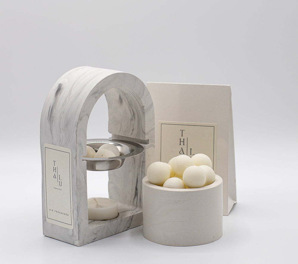 Set Marble Grey - Diffuser and Scented Wax Melts