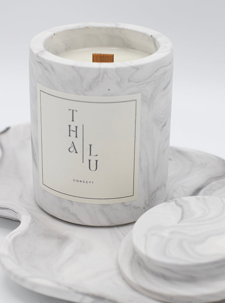 Set Marble Grey - Candle and Mellow