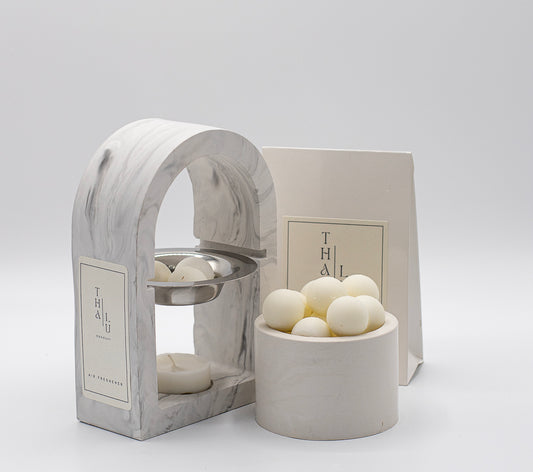 Set Marble Grey - Diffuser and Scented Wax Melts