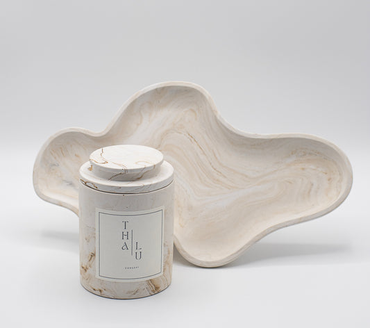 Set Marble Beige - Candle and Mellow