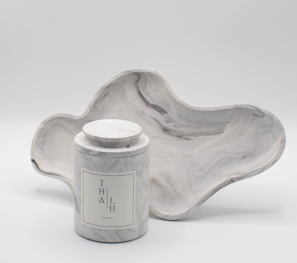 Set Marble Grey - Candle and Mellow