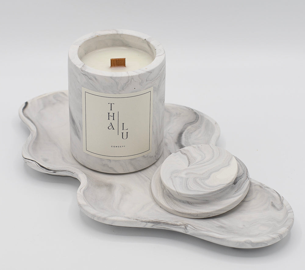 Set Marble Grey - Candle and Mellow