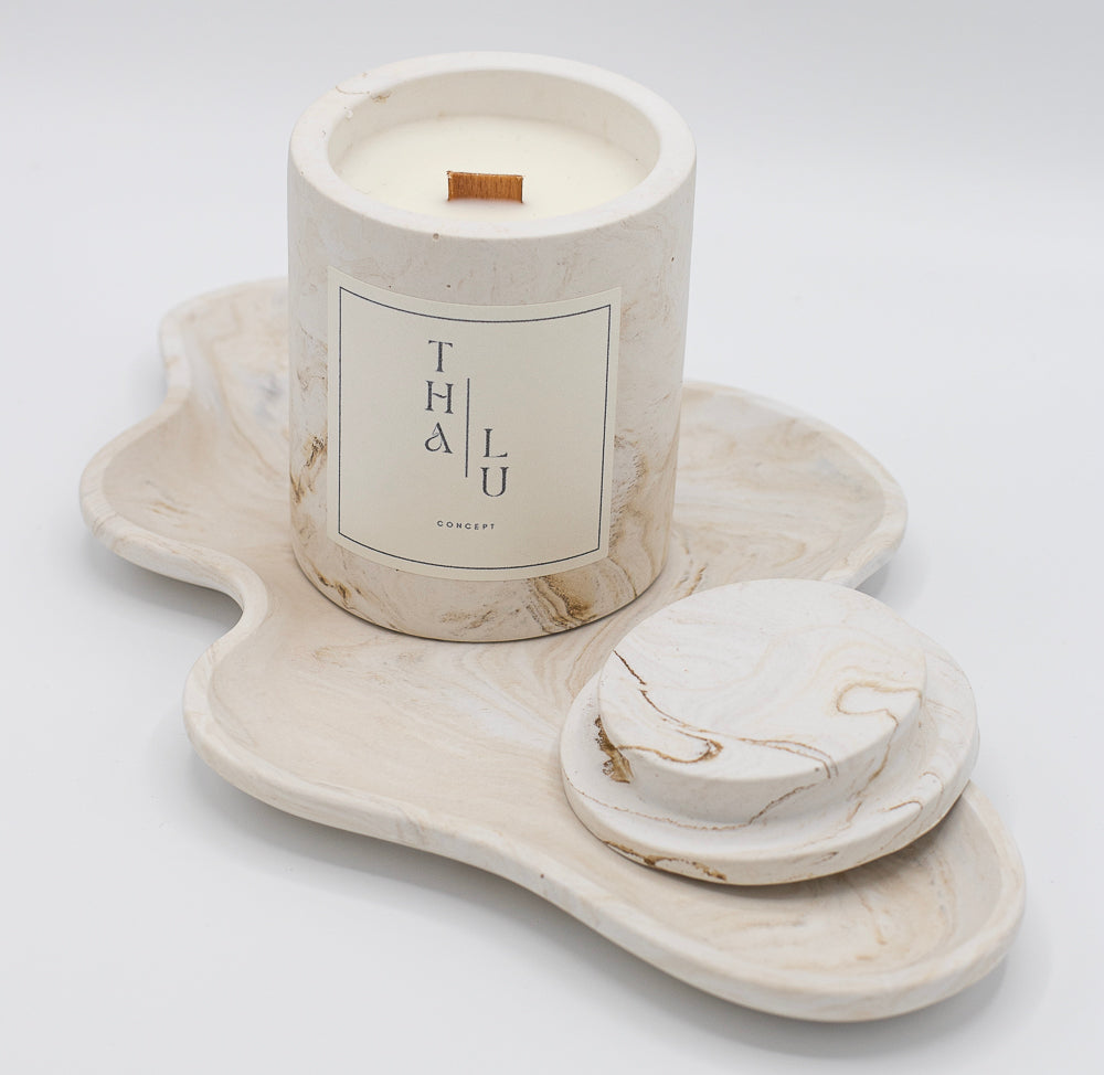 Set Marble Beige - Candle and Mellow