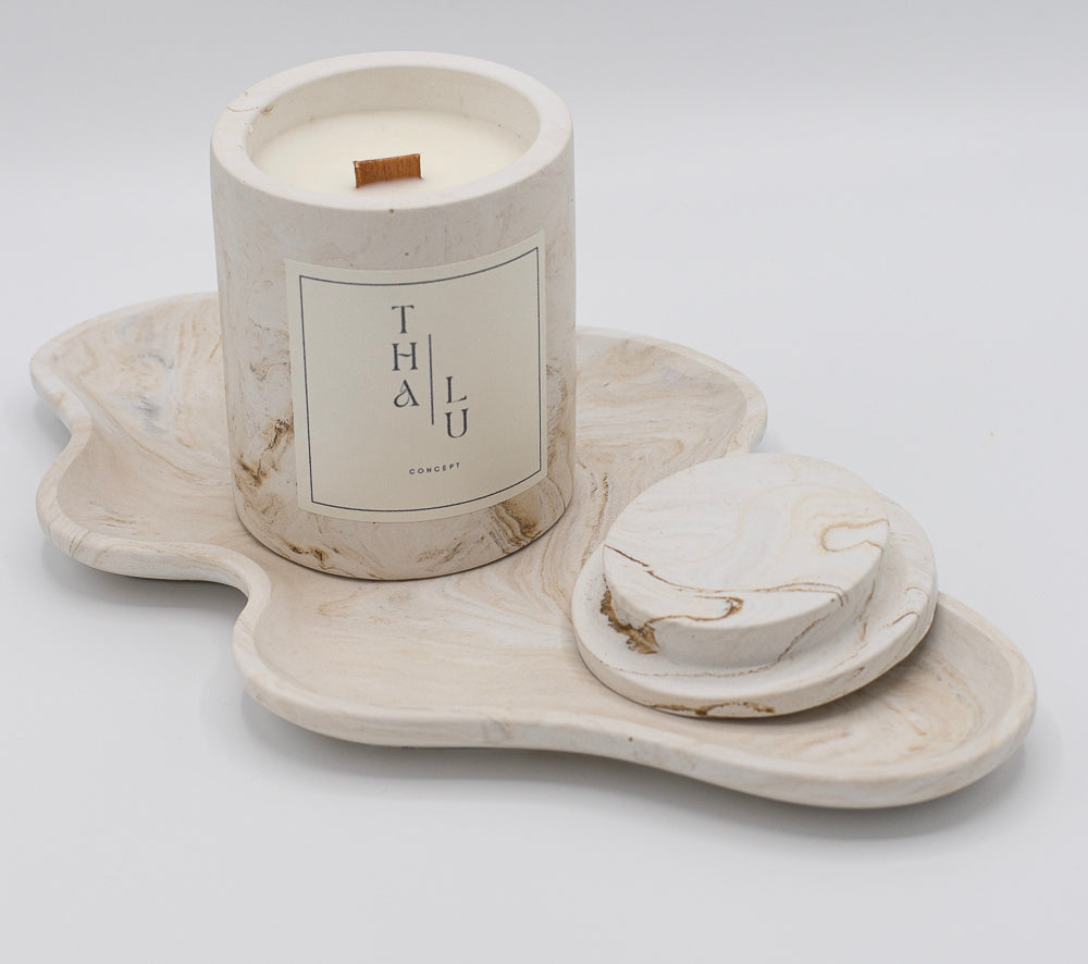 Set Marble Beige - Candle and Mellow