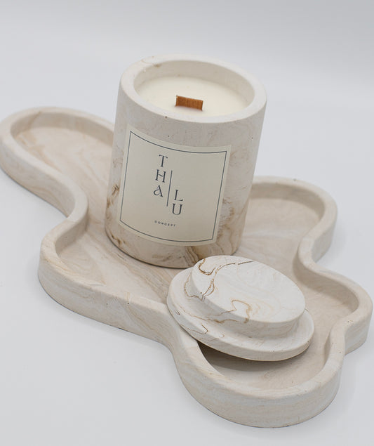 Set Marble Beige - Candle and  Wave