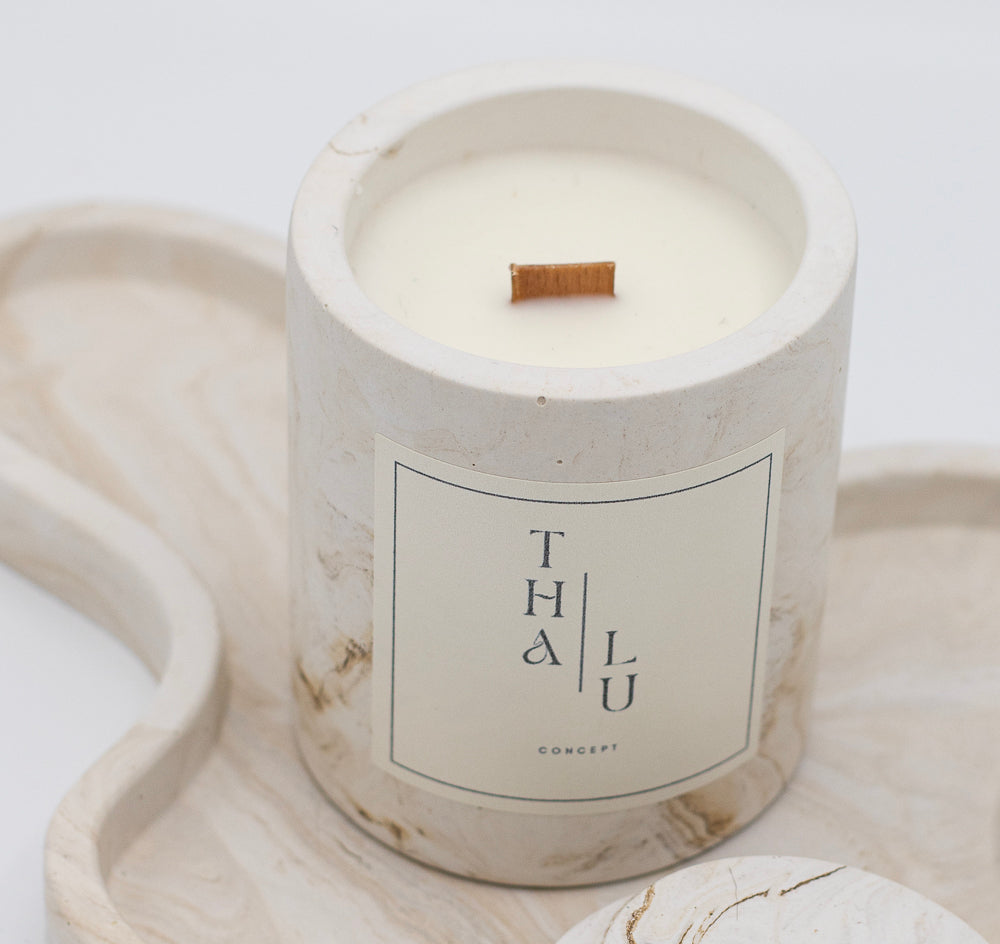 Set Marble Beige - Candle and  Wave
