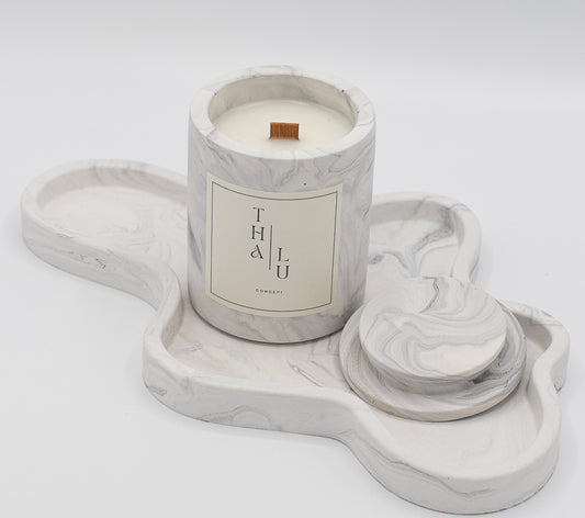 Set Marble Grey - Candle and Wave